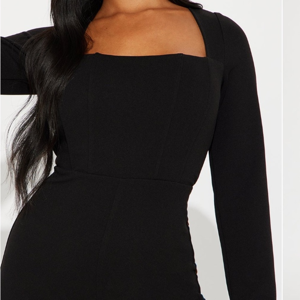 Elegant Black Long Sleeve Dress
